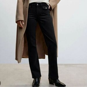 Mango MNG 328 Carmela Black Bootcut Jeans 1 XXS NWT